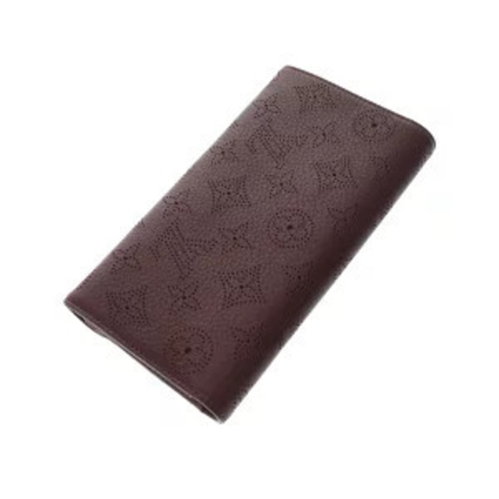 Louis Vuitton Wallet Amelia Mahina Long Grenat Leather Portefeuille Black
